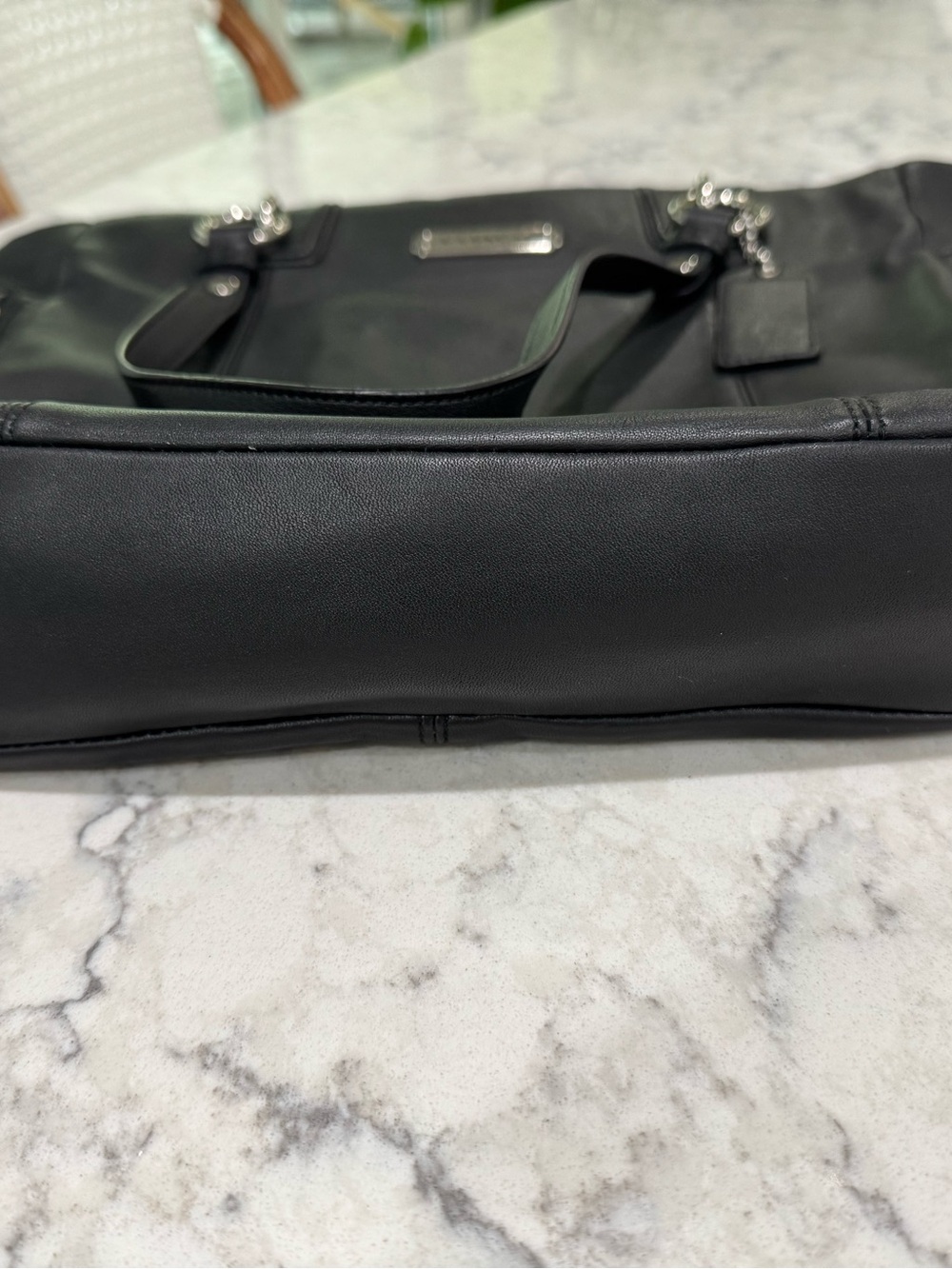 Coach black leather tote F19456 Silver hardware NWT - Picture 12 of 13
